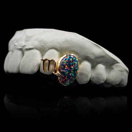 Scorpio Opal Zodiac Sign Double Cap Grillz